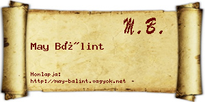 May Bálint névjegykártya