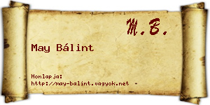 May Bálint névjegykártya